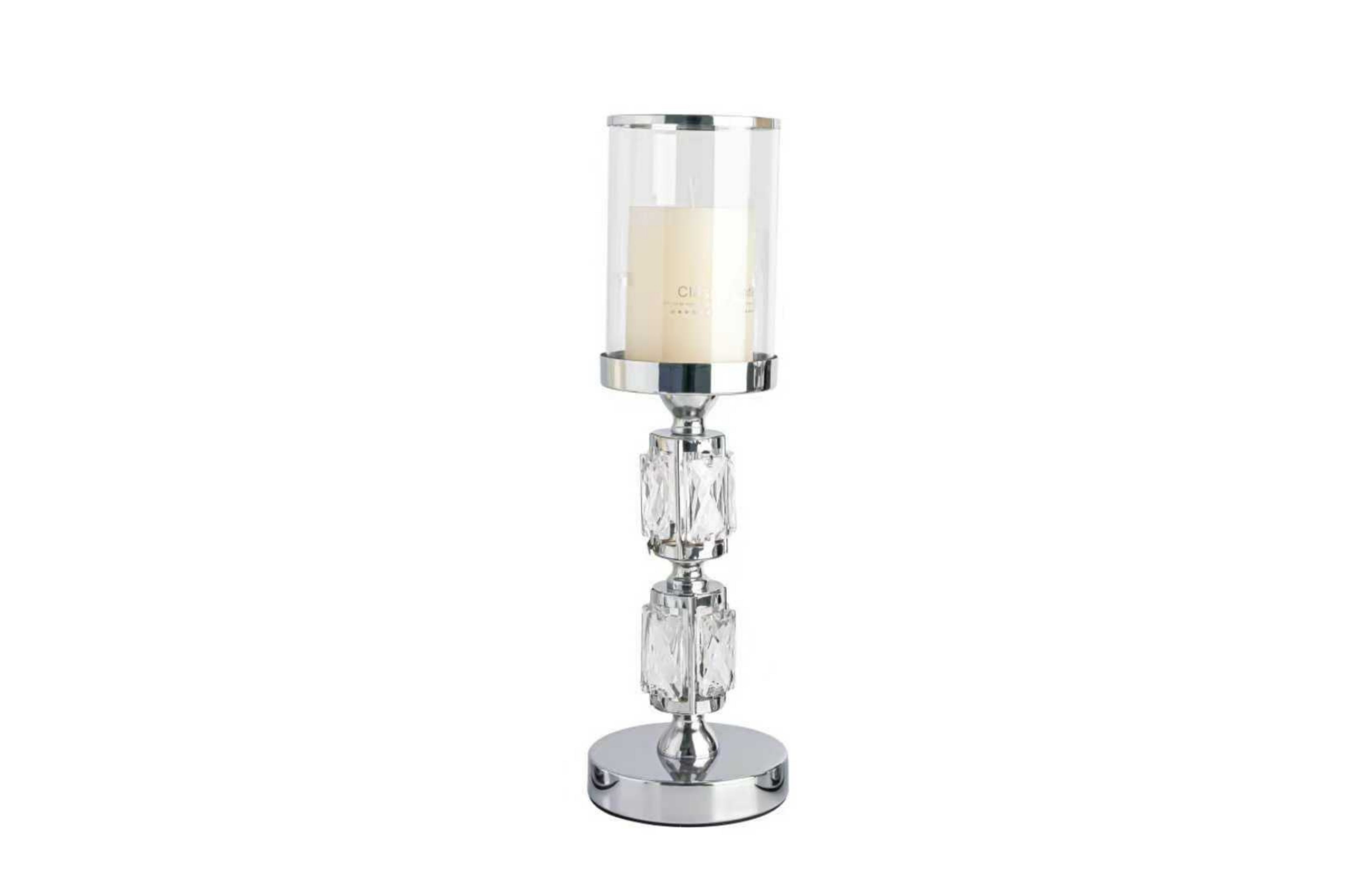 Abode Crystal Candle Holder – Silver - Medium — image 1