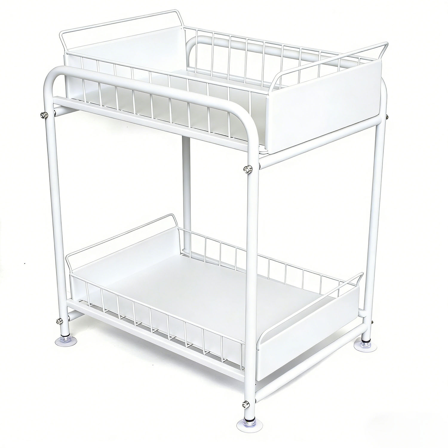 2 Tier Under Sink Storage Rack Kitchen Organizer Steel Frame with Removable view 2