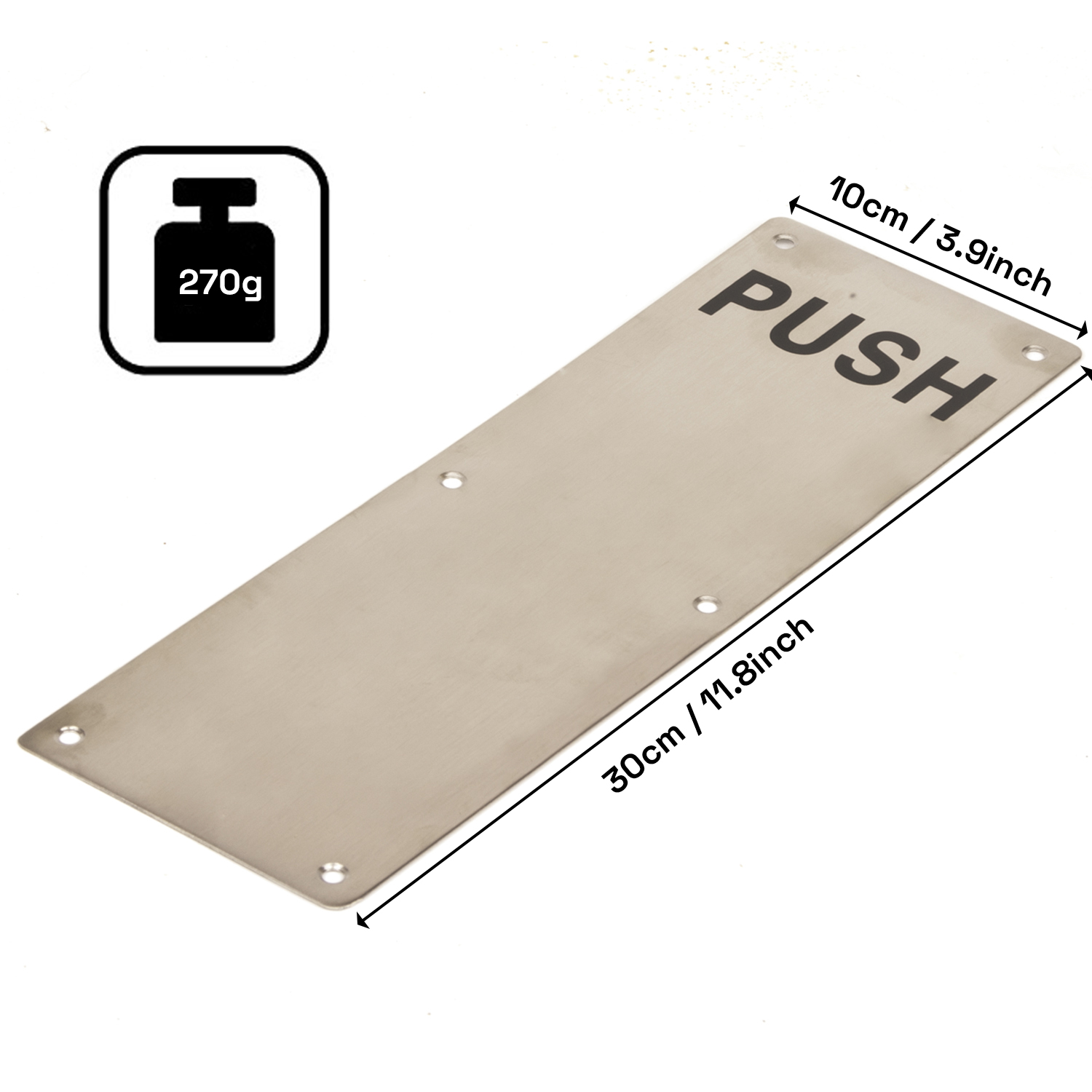 304 Stainless Steel Commercial Door Pull Push Handle Plate Set for Bathrooms view 5