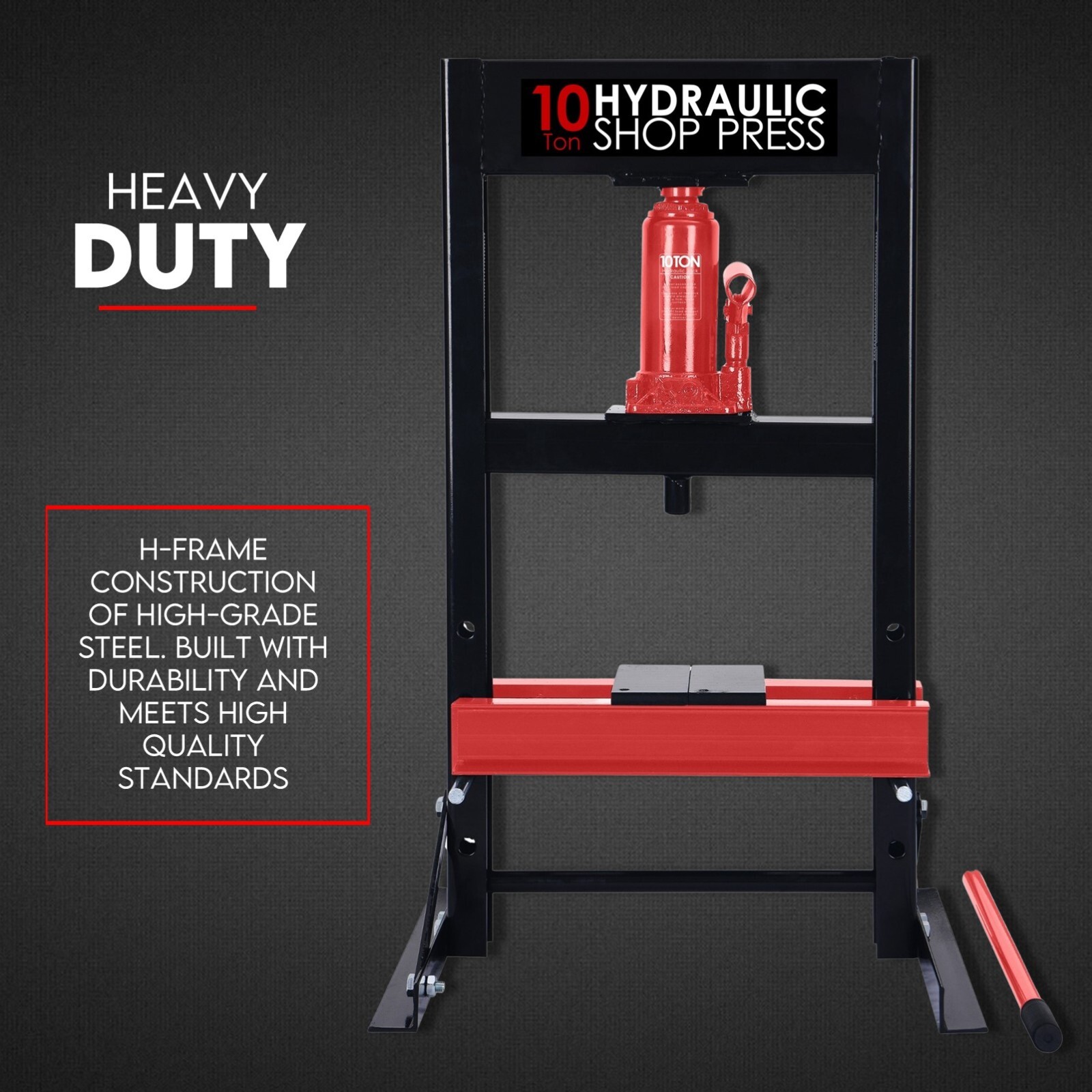 10 Ton Hydraulic Shop Press Workshop Jack Bending Stand H-Frame Tool Stand view 3