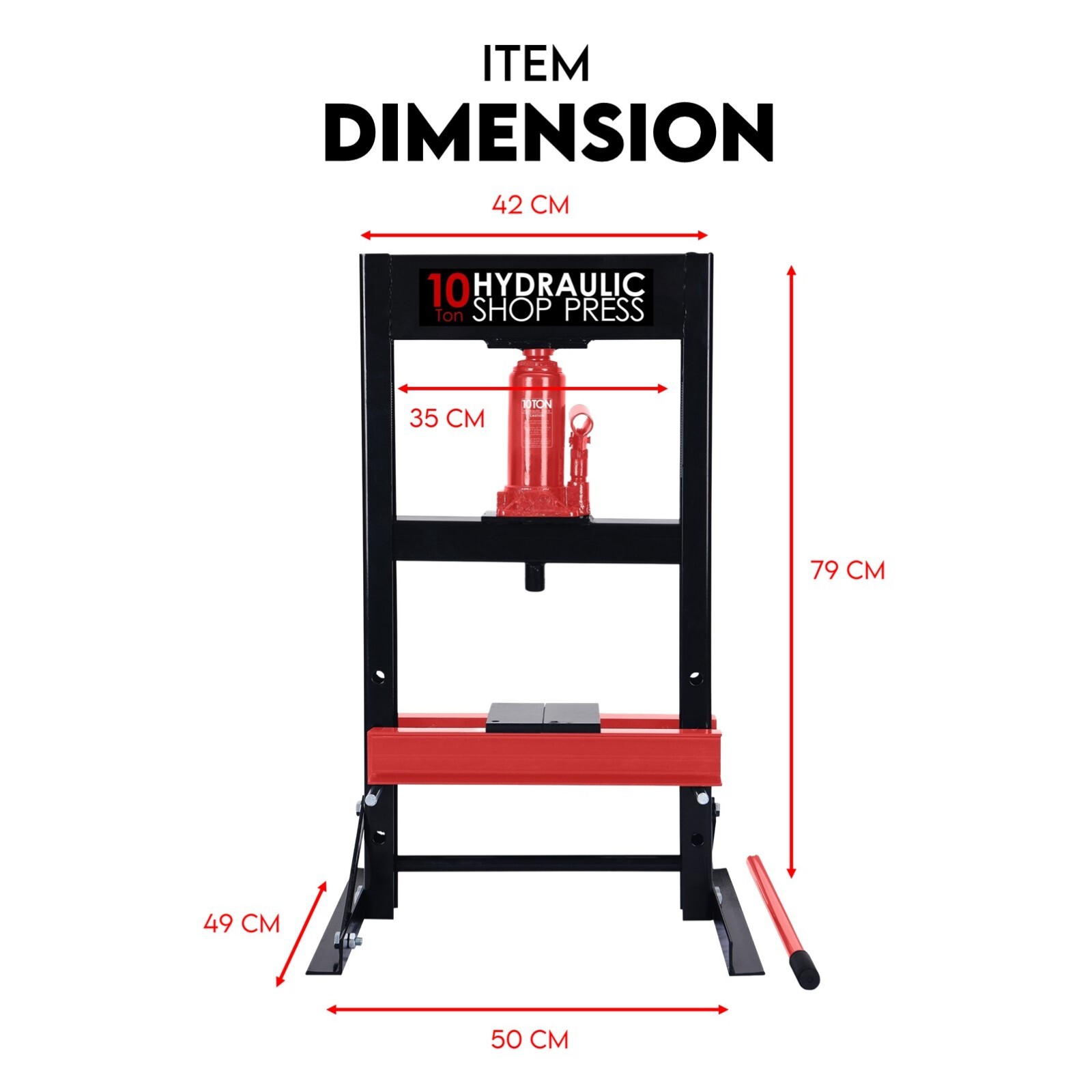10 Ton Hydraulic Shop Press Workshop Jack Bending Stand H-Frame Tool Stand view 9