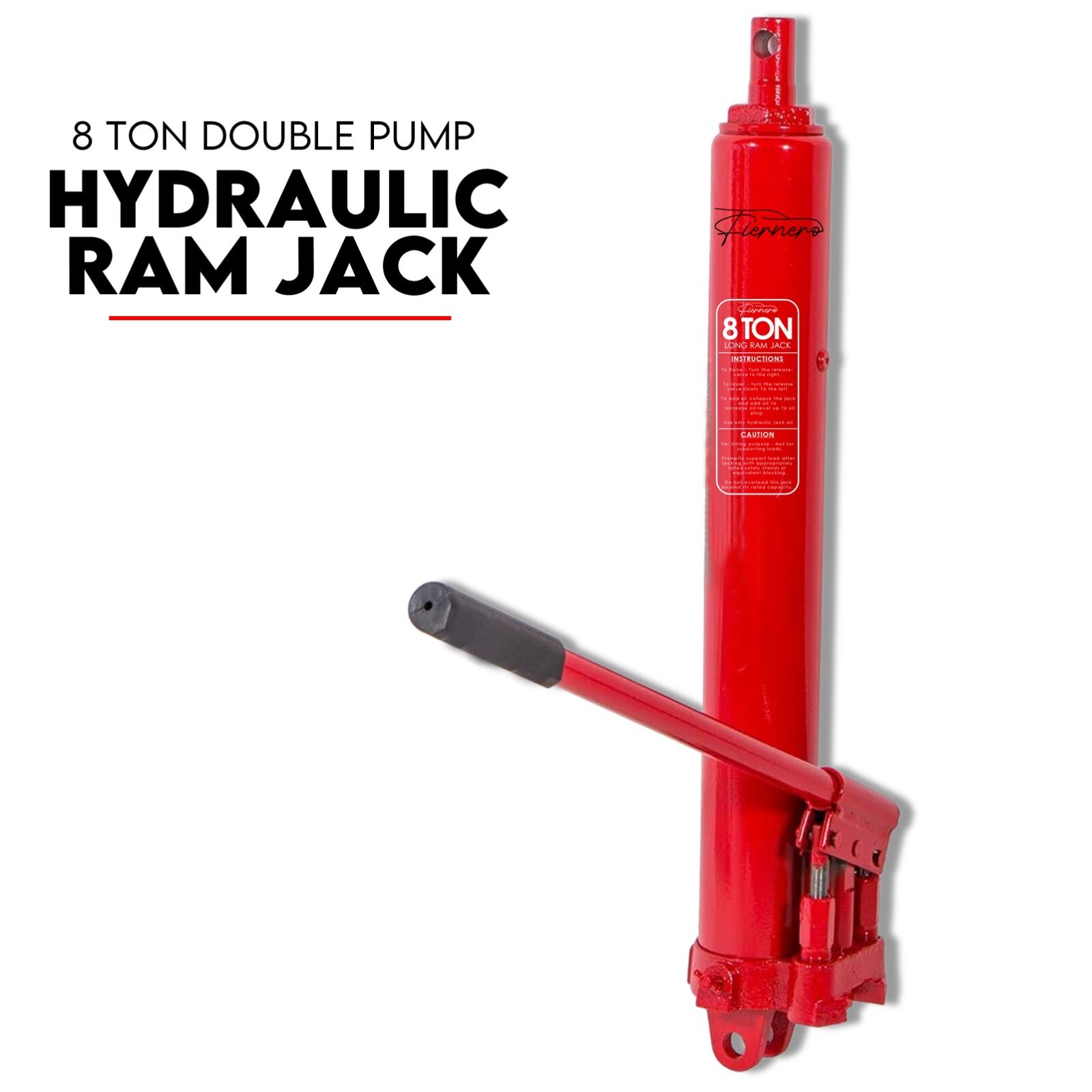8 Ton Hydraulic Ram Jack Lift Shop Crane Engine Hoist Lifting Double Dual Pump — image 1