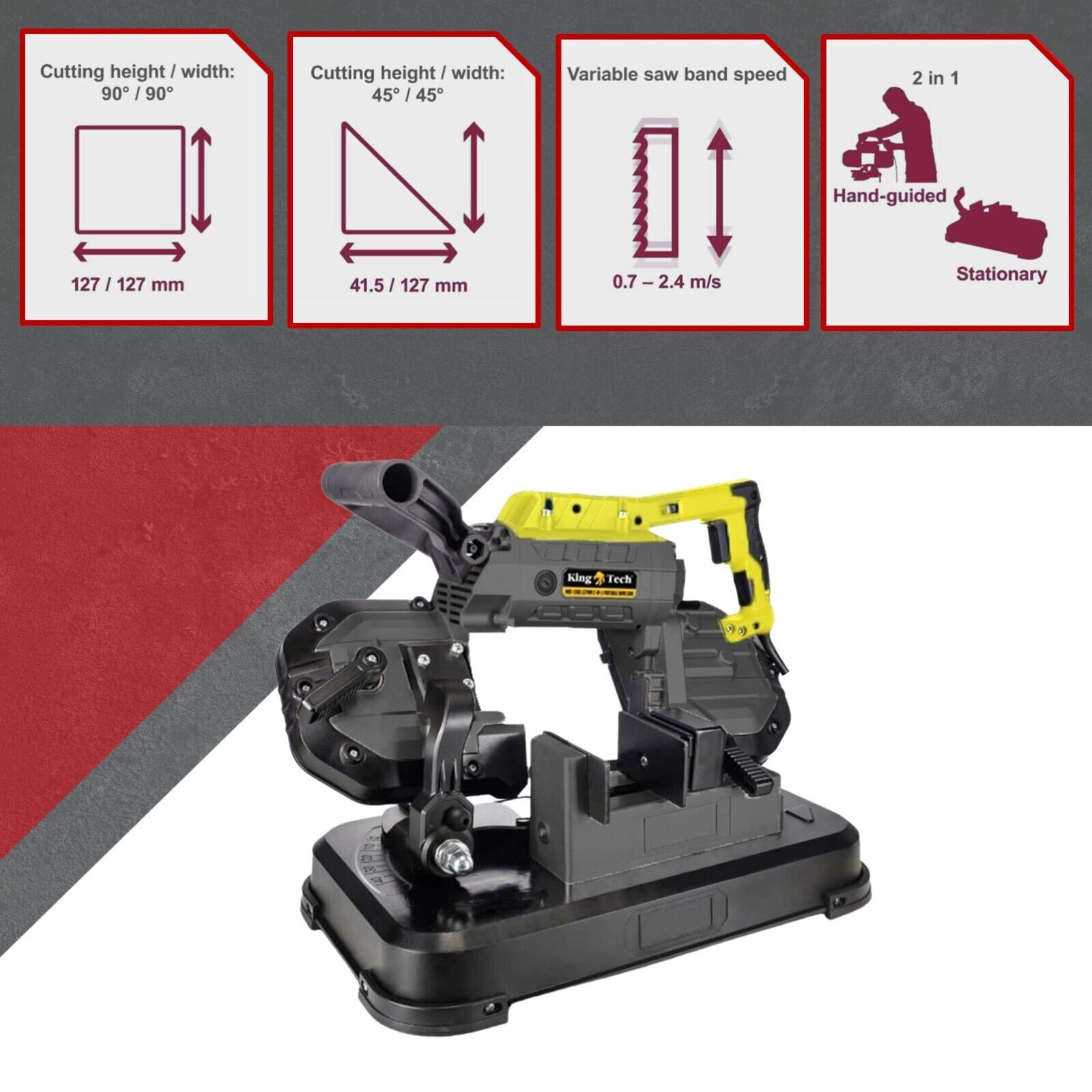 Portable Band Saw Cold Cut Metal Cut Off Chop Bandsaw 127mm view 4