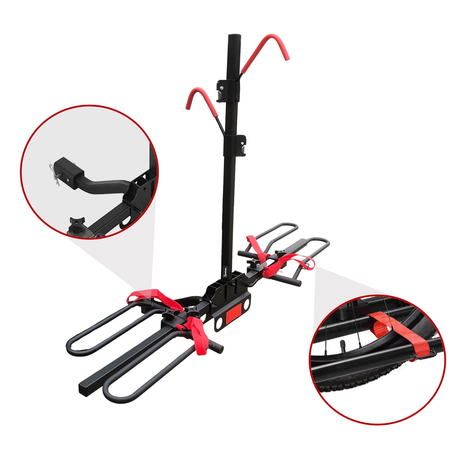 2 Bicycle Bike Rack Rear Car Carrier 2" Hitch Mount Platform Foldable view 2