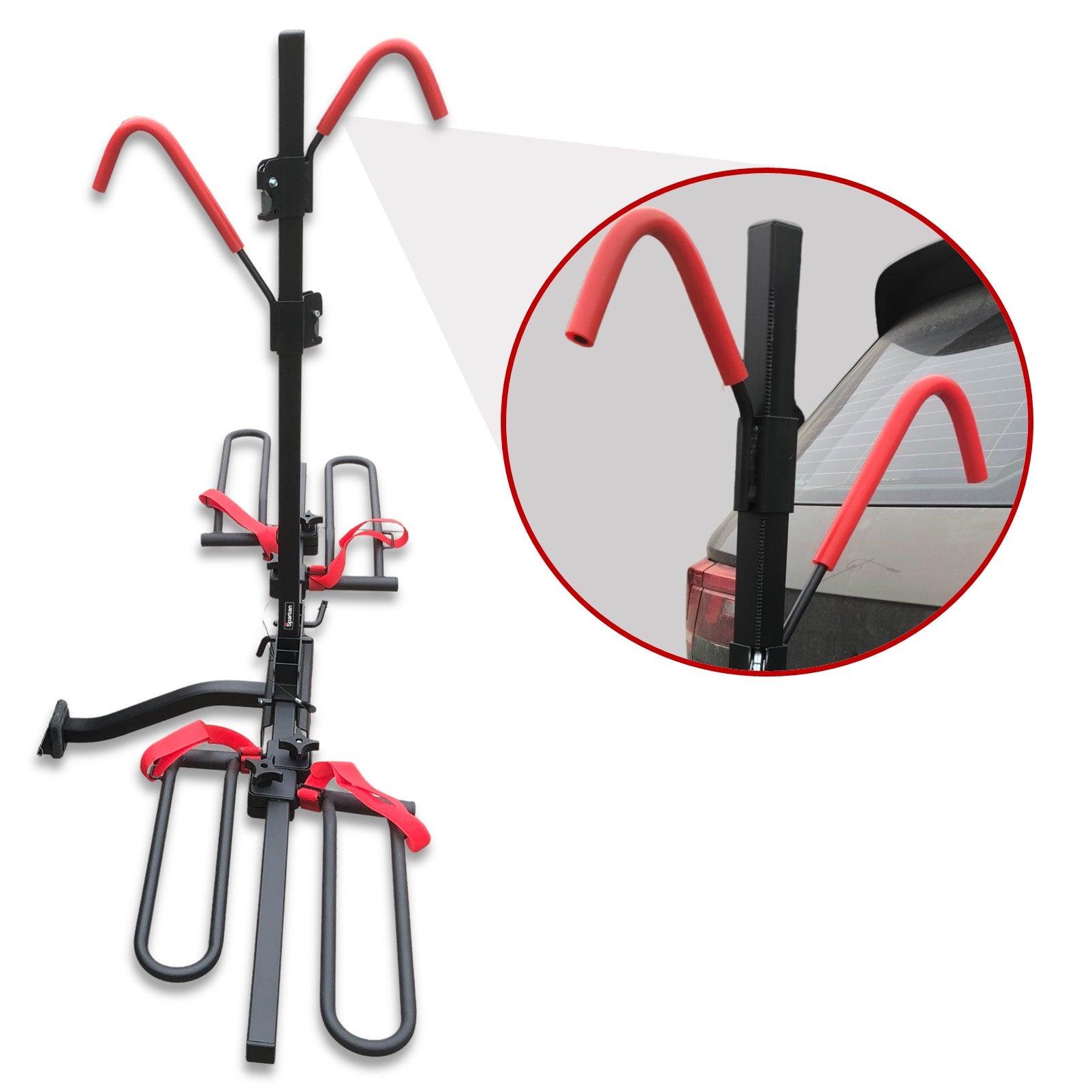2 Bicycle Bike Rack Rear Car Carrier 2" Hitch Mount Platform Foldable view 6