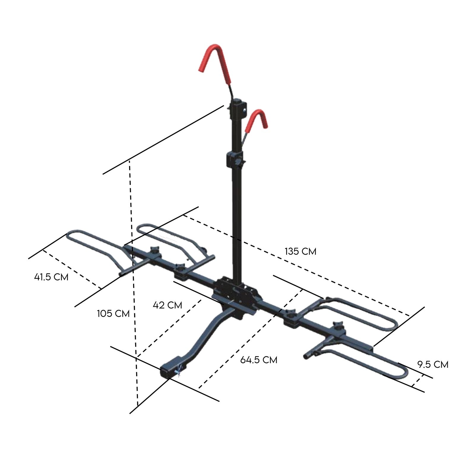 2 Bicycle Bike Rack Rear Car Carrier 2" Hitch Mount Platform Foldable view 8