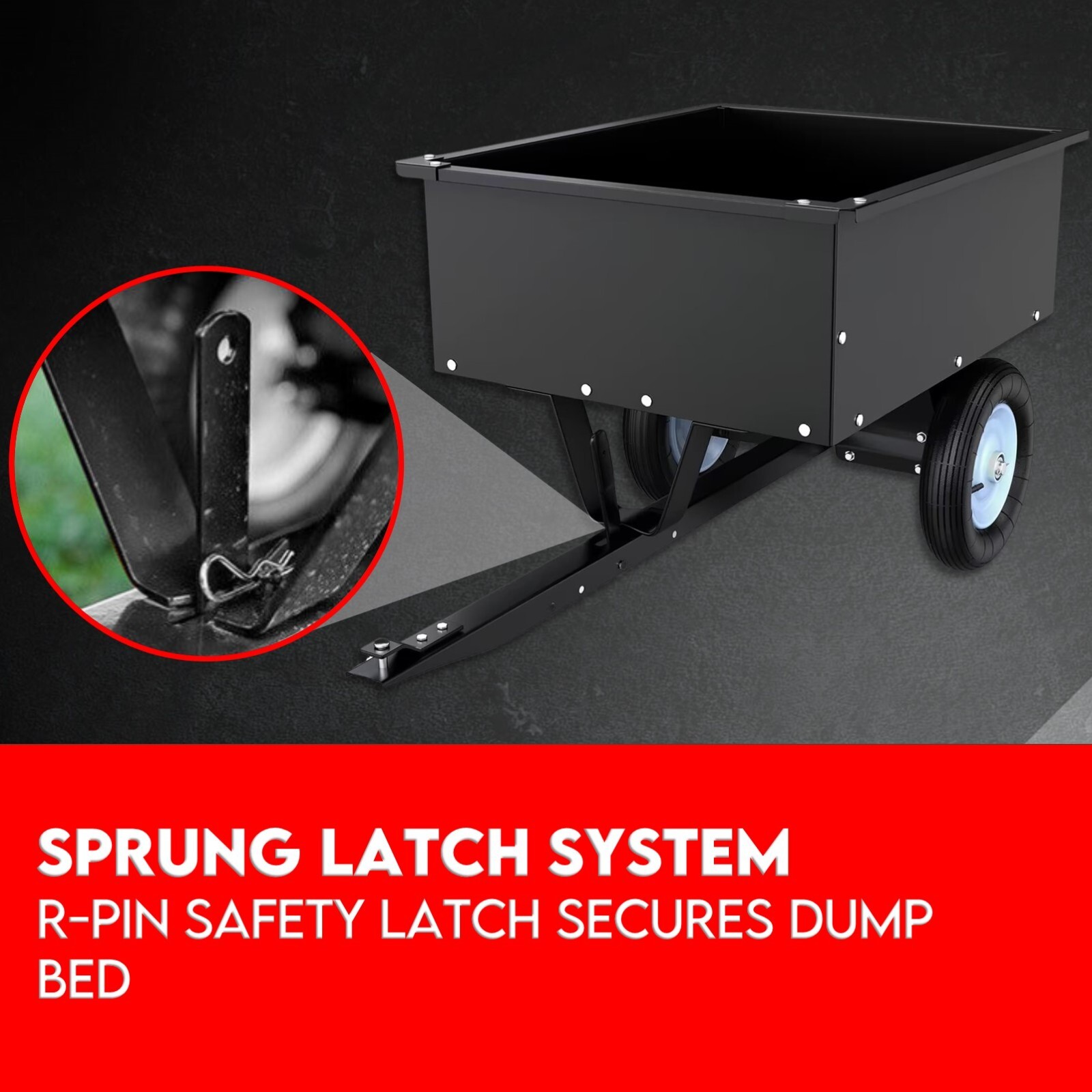 270kg Steel Dump Cart for Ride on Mower ATV Metal Garden Trailer view 5