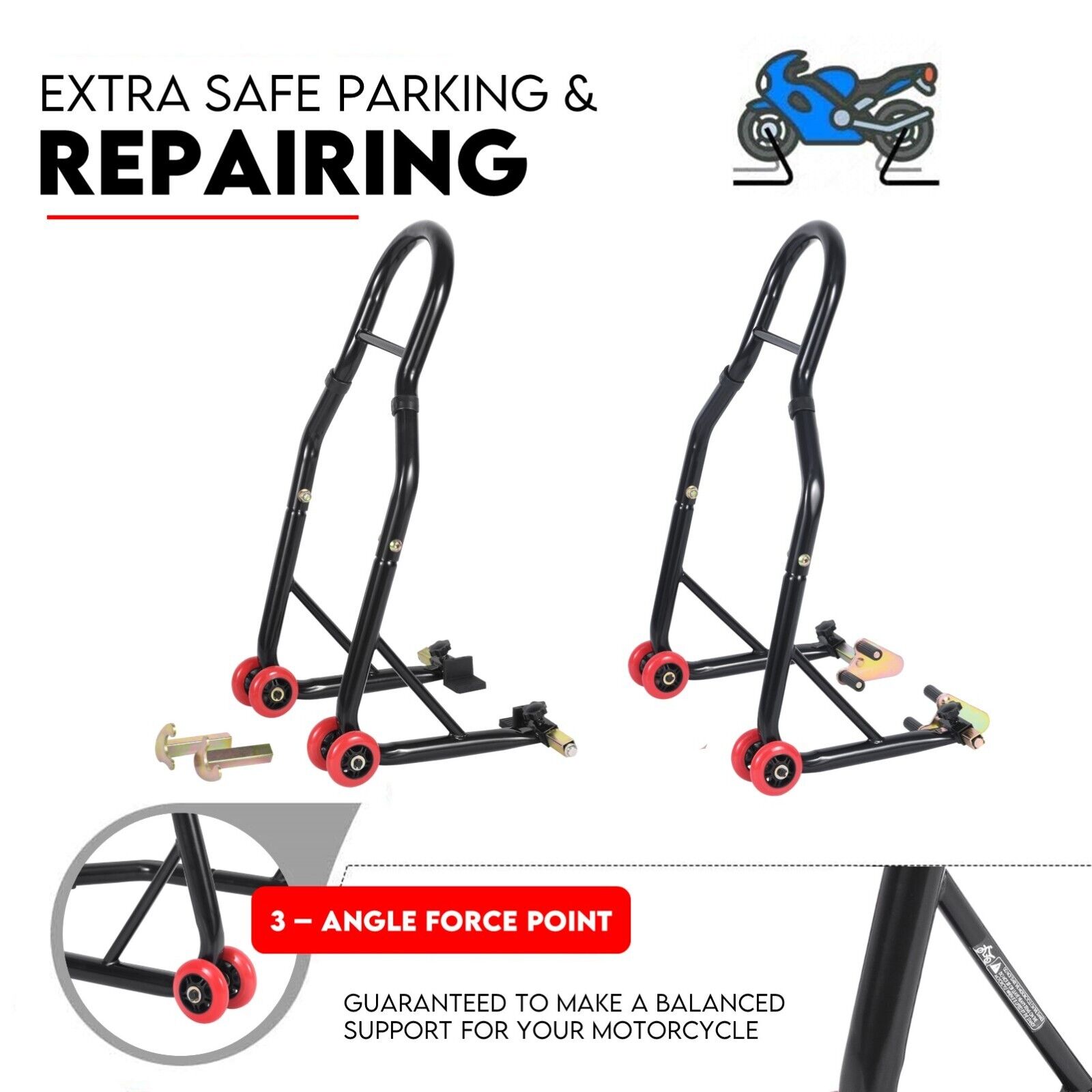 Motorcycle Stand Rear and Front view 2