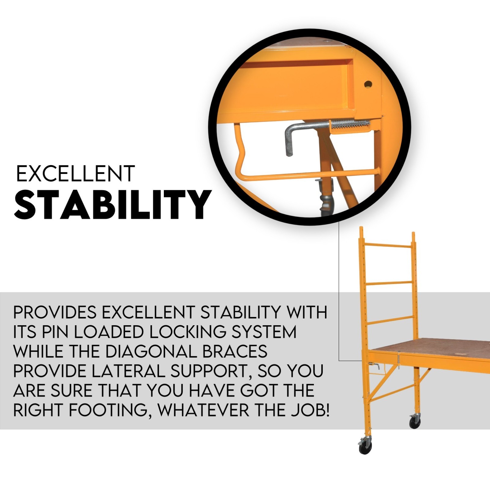 450kg Mobile Scaffold Ladder Scaffolding Platform Portable Ladder Work Safety view 3