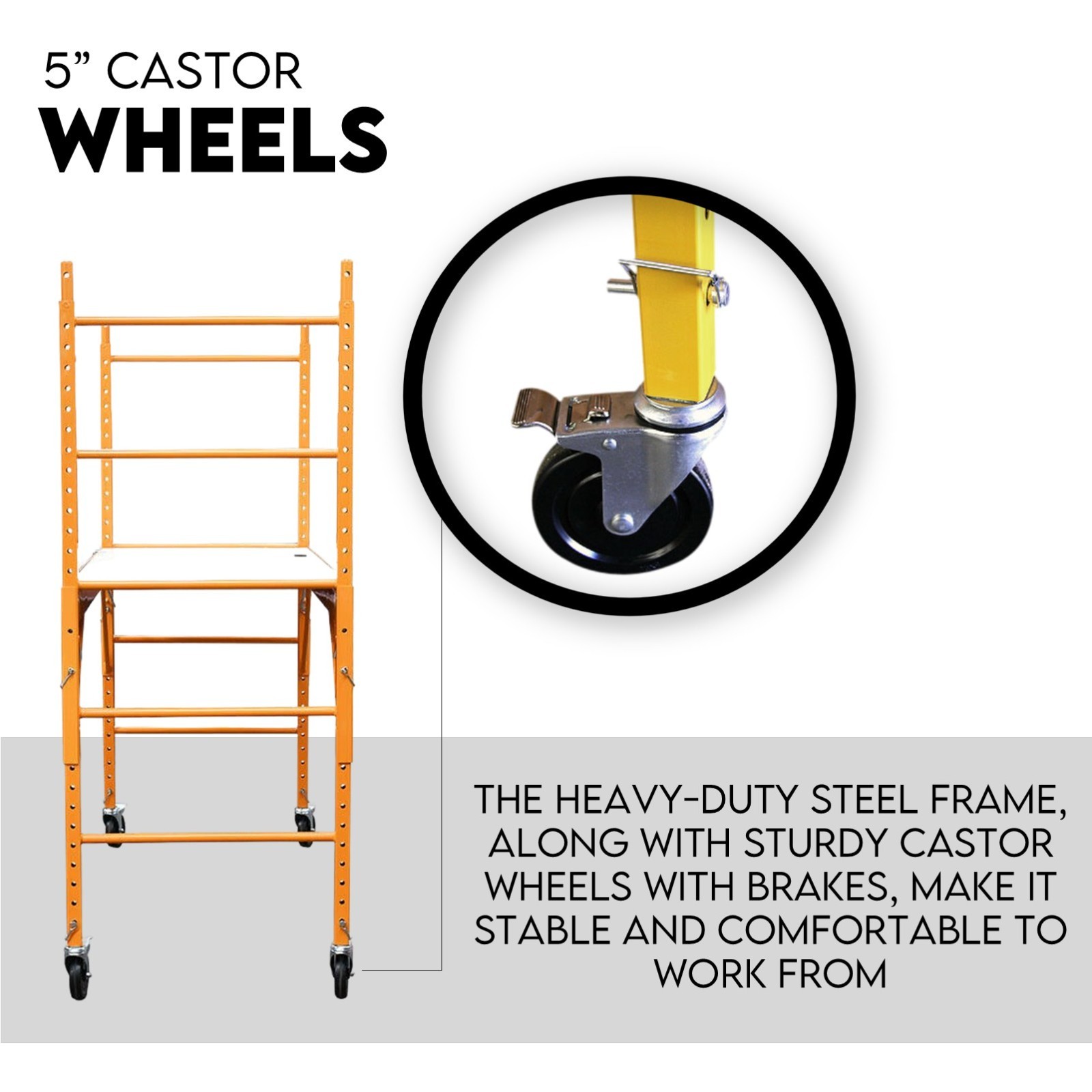 450kg Mobile Scaffold Ladder Scaffolding Platform Portable Ladder Work Safety view 4