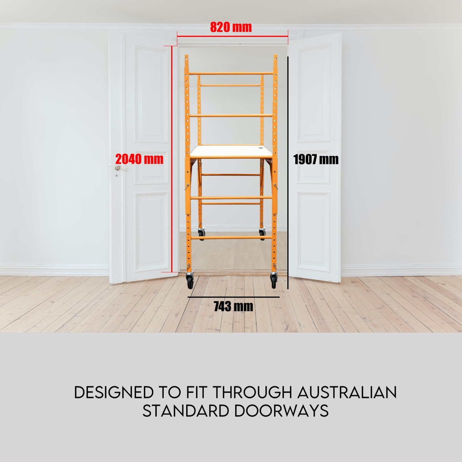 450kg Mobile Scaffold Ladder Scaffolding Platform Portable Ladder Work Safety view 6