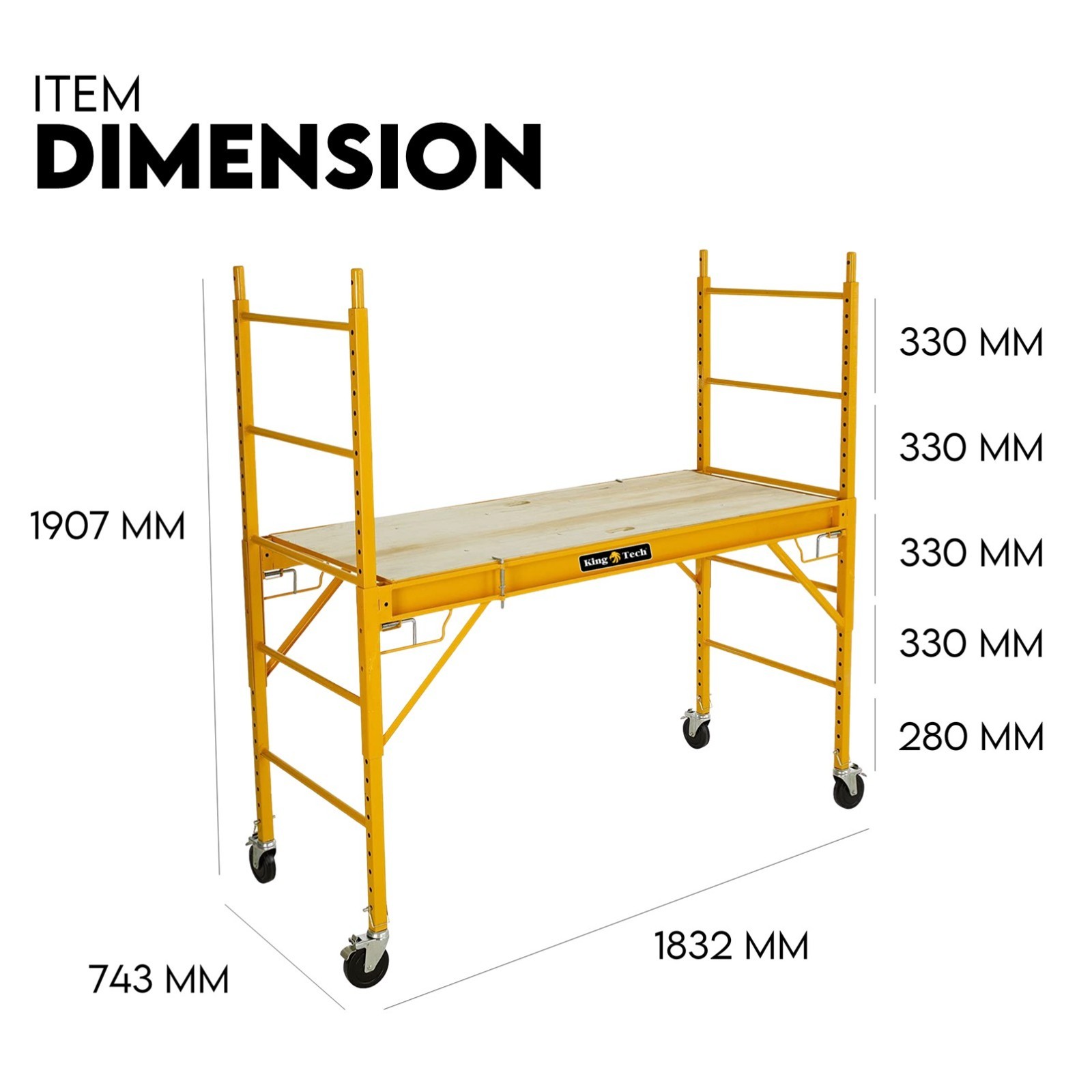 450kg Mobile Scaffold Ladder Scaffolding Platform Portable Ladder Work Safety view 7