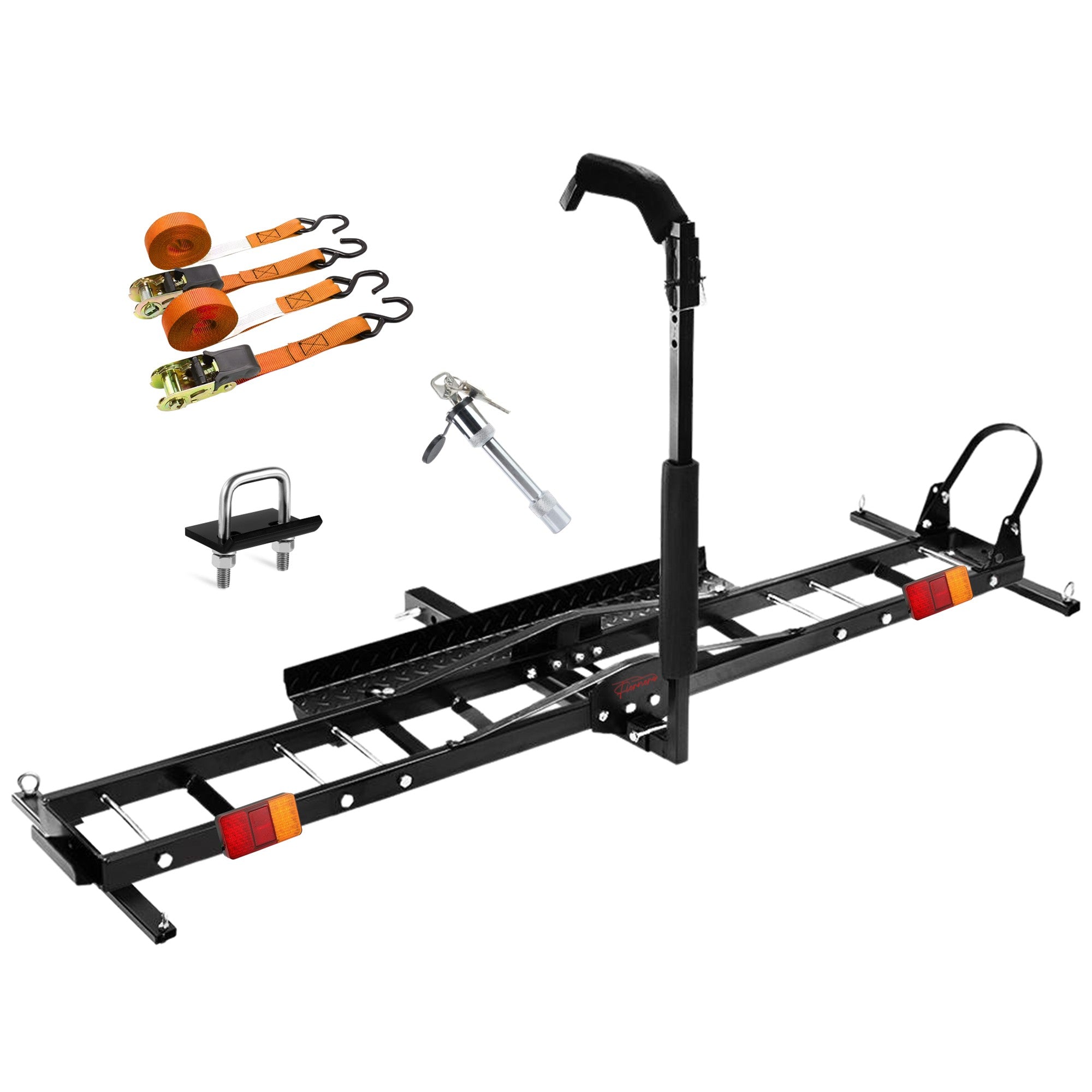 Motorcycle Motorbike Carrier Rack Towbar Arm Rack Dirt Bike Ramp Brake Lights view 2