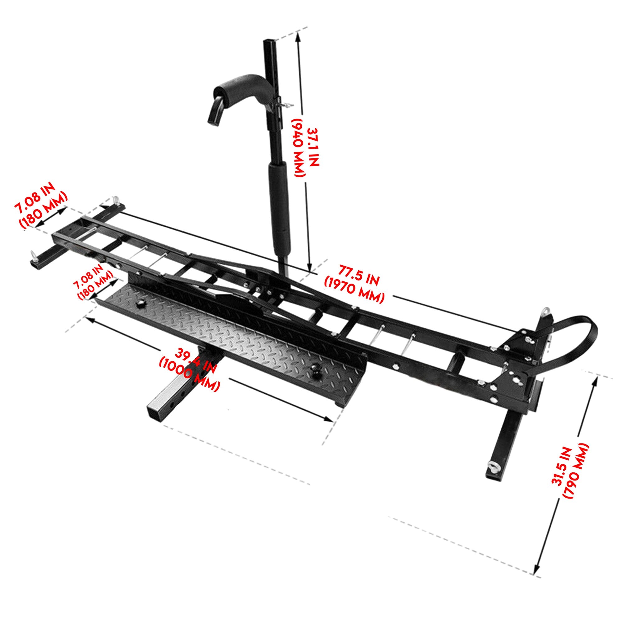 Motorcycle Motorbike Carrier Rack Towbar Arm Rack Dirt Bike Ramp Brake Lights view 12