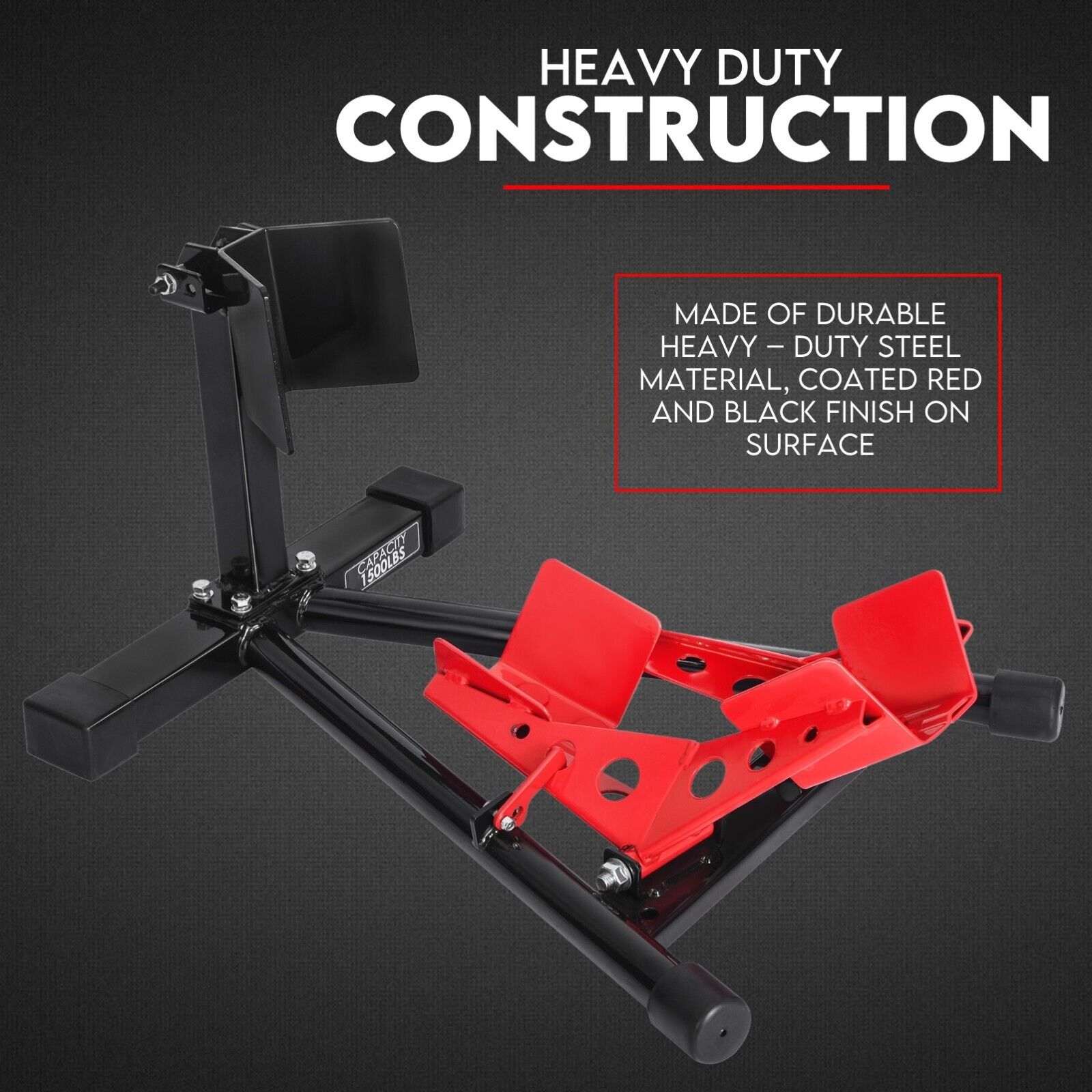 Heavy Duty Motorcycle Motorbike Stand Front Wheel Chock Trailer Transport view 2