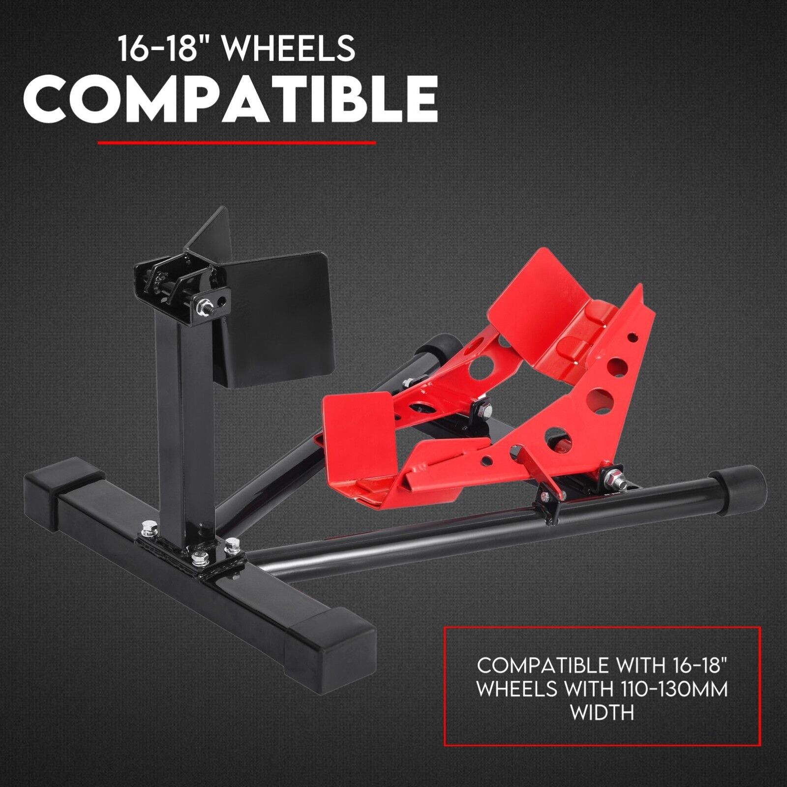 Heavy Duty Motorcycle Motorbike Stand Front Wheel Chock Trailer Transport view 5