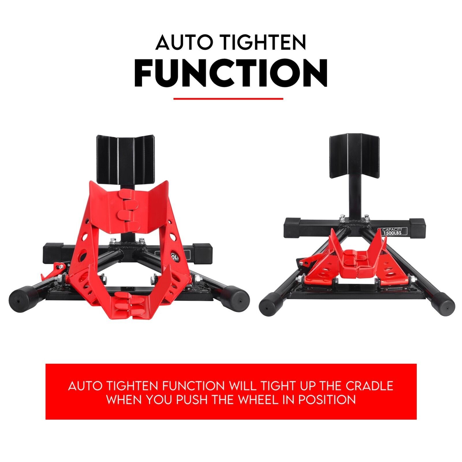 Heavy Duty Motorcycle Motorbike Stand Front Wheel Chock Trailer Transport view 6