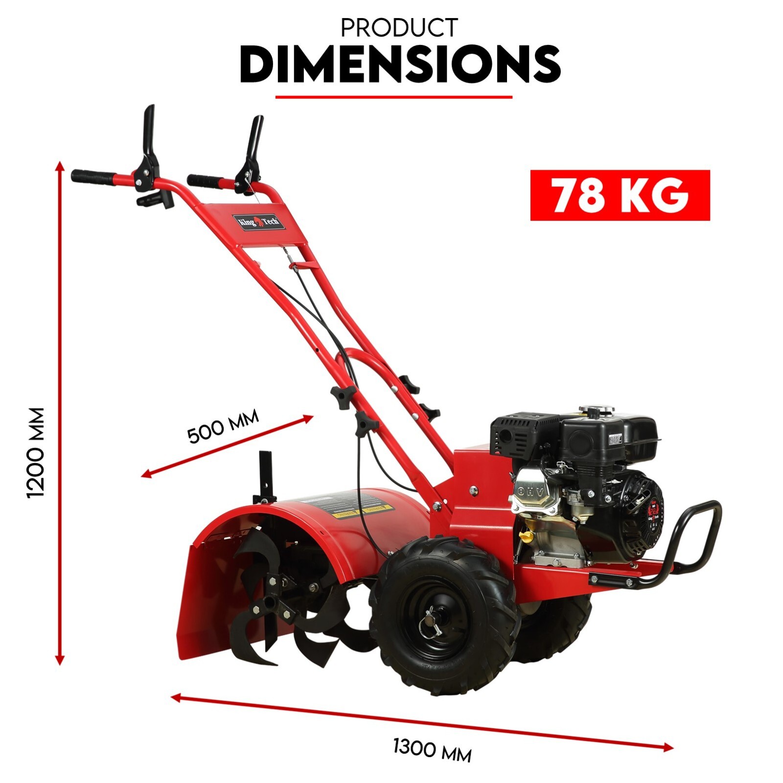 7HP Tiller Cultivator 4 Strokes Rotating Tines Power Handheld Rotary Hoe 4 Blades view 11