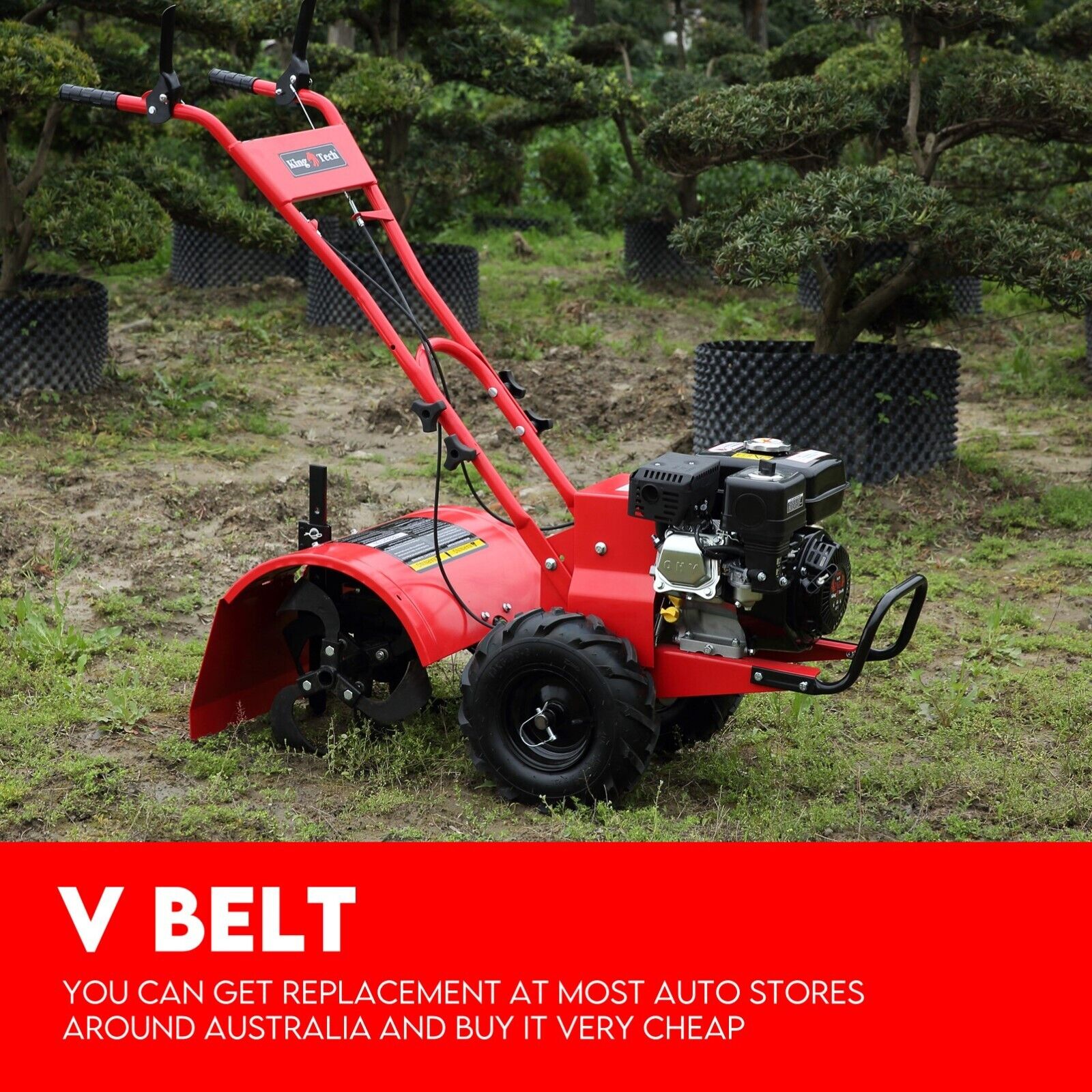 212CC Tiller Cultivator 4 Blades Rotating Tines Power Rotary Hoe Handheld view 8