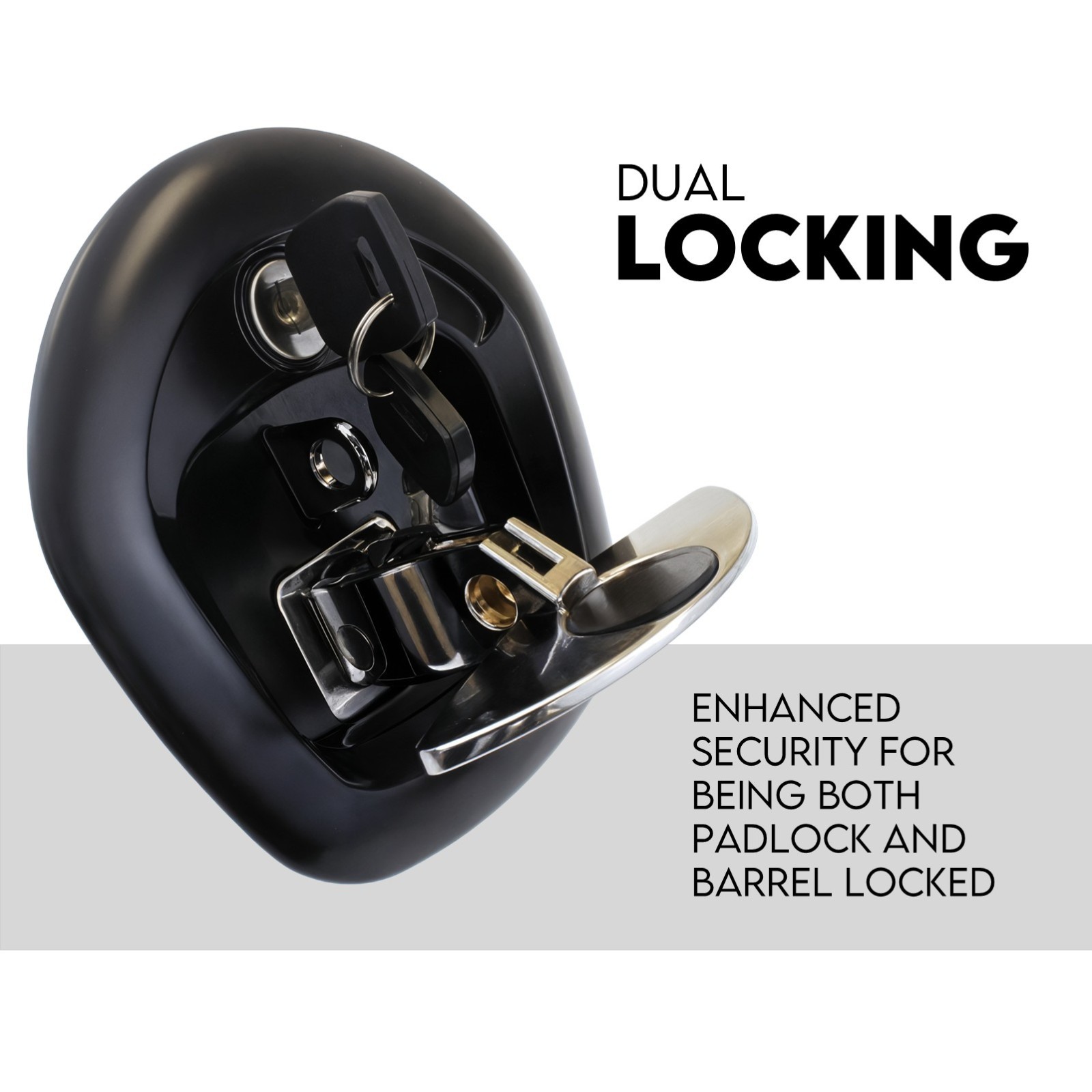 Whale Tail T Handle Lock Latch Compression Lock Trailer Toolbox Black Chrome view 5