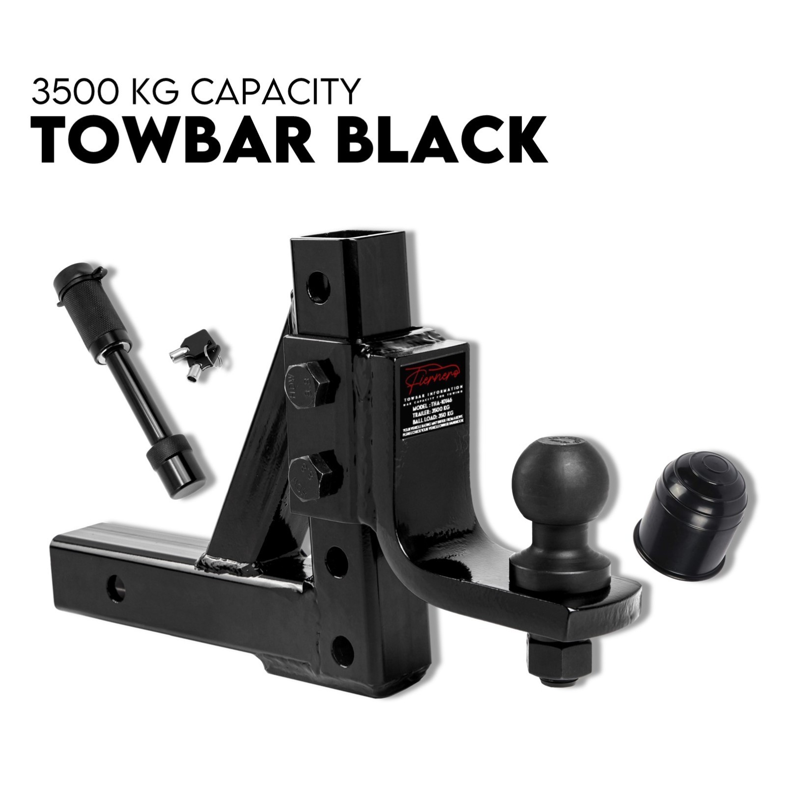 Towbar Adjustable Drop Tow Bar Ball Mount Tongue Hitch Trailer Car 3500KG 50mm