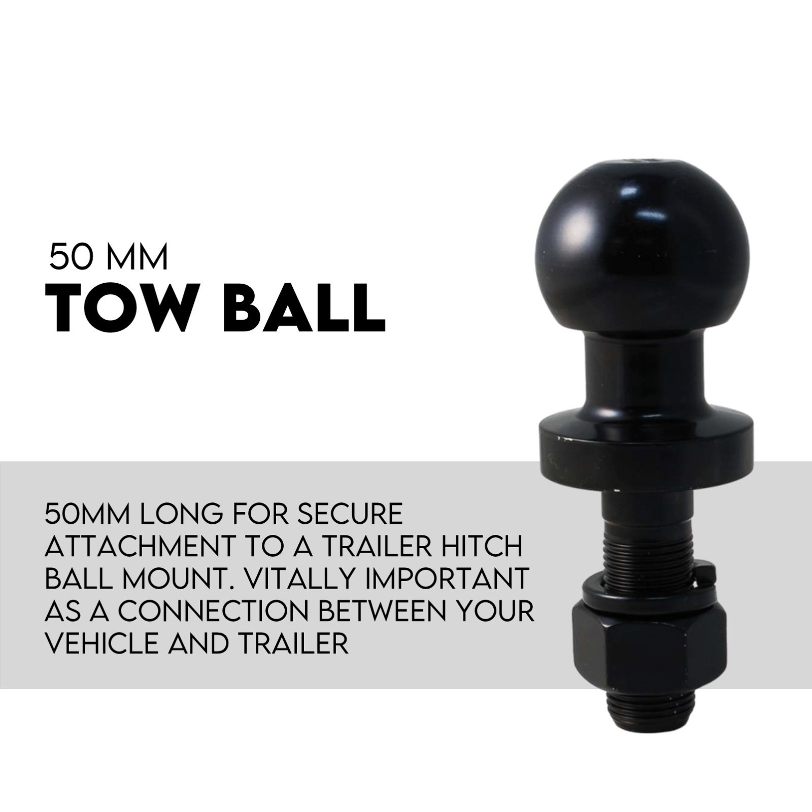Towbar Adjustable Drop Tow Bar Ball Mount Tongue Hitch Trailer Car 3500KG 50mm view 5