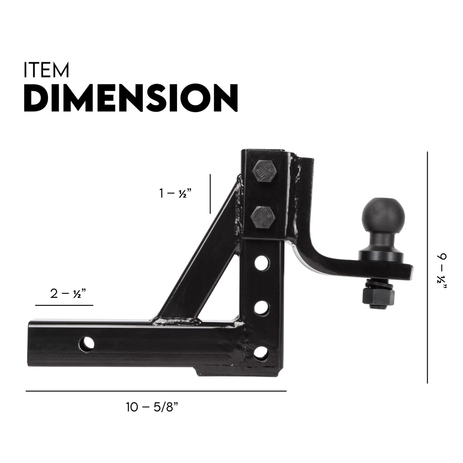 Towbar Adjustable Drop Tow Bar Ball Mount Tongue Hitch Trailer Car 3500KG 50mm view 8