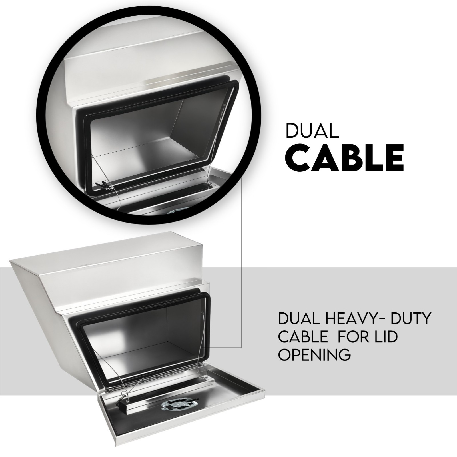 Under Tray Tool Box Underbody Pair Set 600mm Aluminium view 5