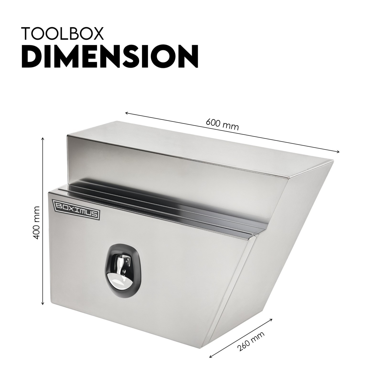 Under Tray Tool Box Underbody Pair Set 600mm Aluminium view 7