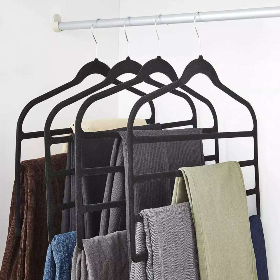 3pcs Velvet Clothes Hangers Grey view 2