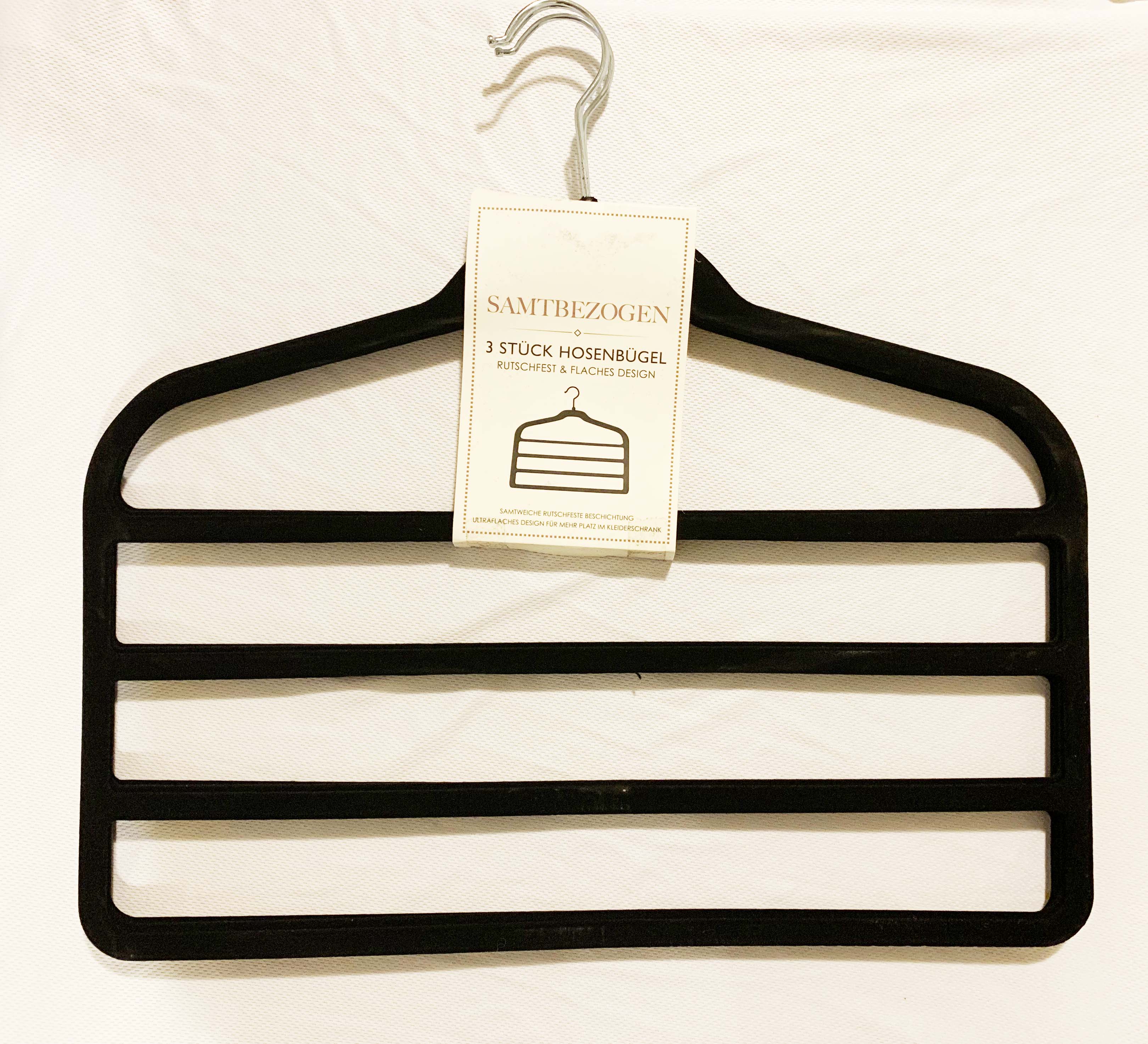 3pcs Velvet Clothes Hangers Grey view 4