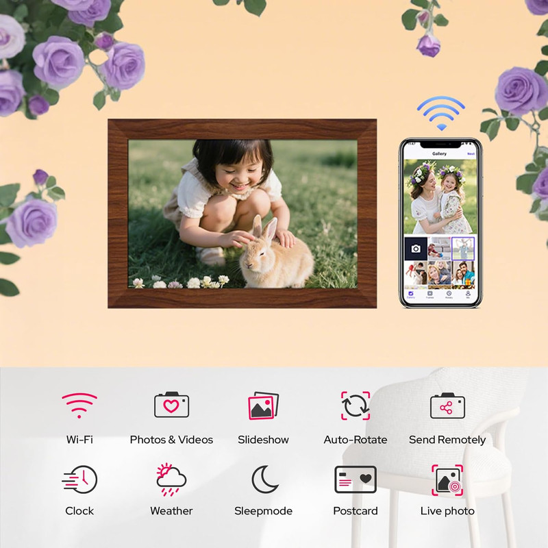 10.1 Inch Digital Picture Frame - 1280 * 800 HD WiFi Enabled with Load from view 2