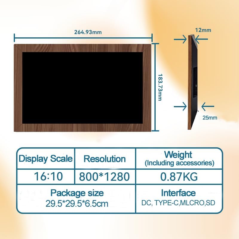 10.1 Inch Digital Picture Frame - 1280 * 800 HD WiFi Enabled with Load from view 6