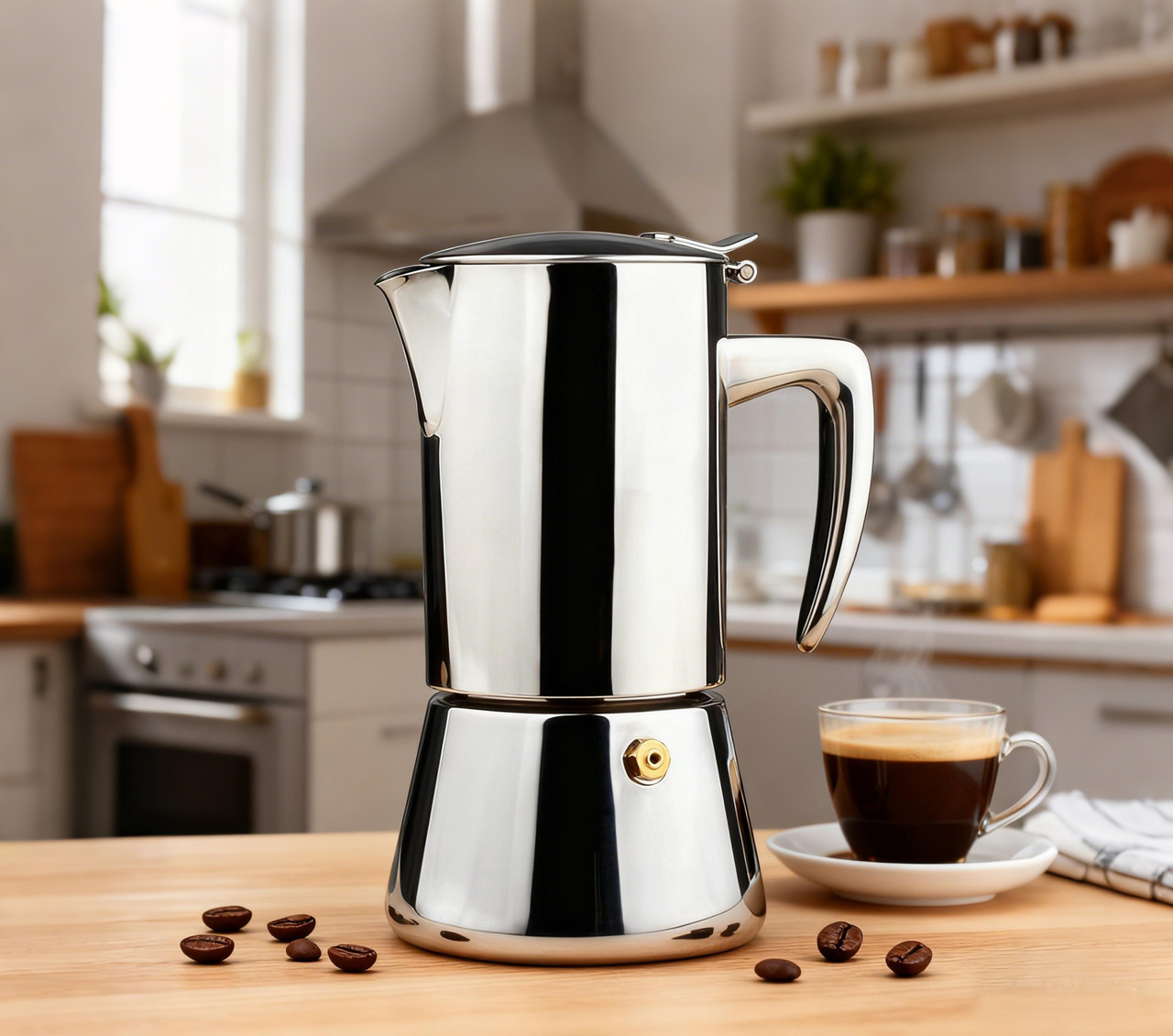 6 Cups Stainless Steel Moka Pot Coffee Maker view 5
