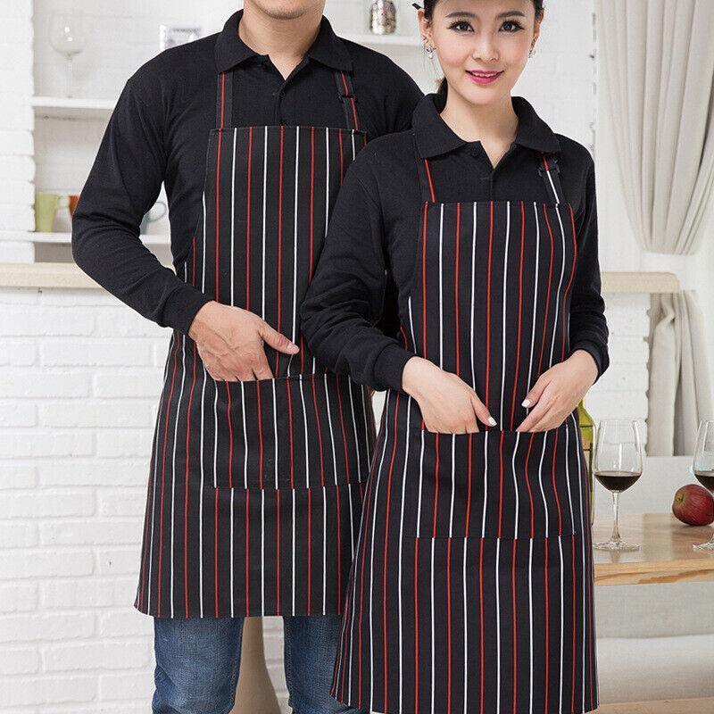 Apron with Pocket 2Pcs Chef Butcher Kitchen Cooking Baking Restaurant Wear - Black view 4