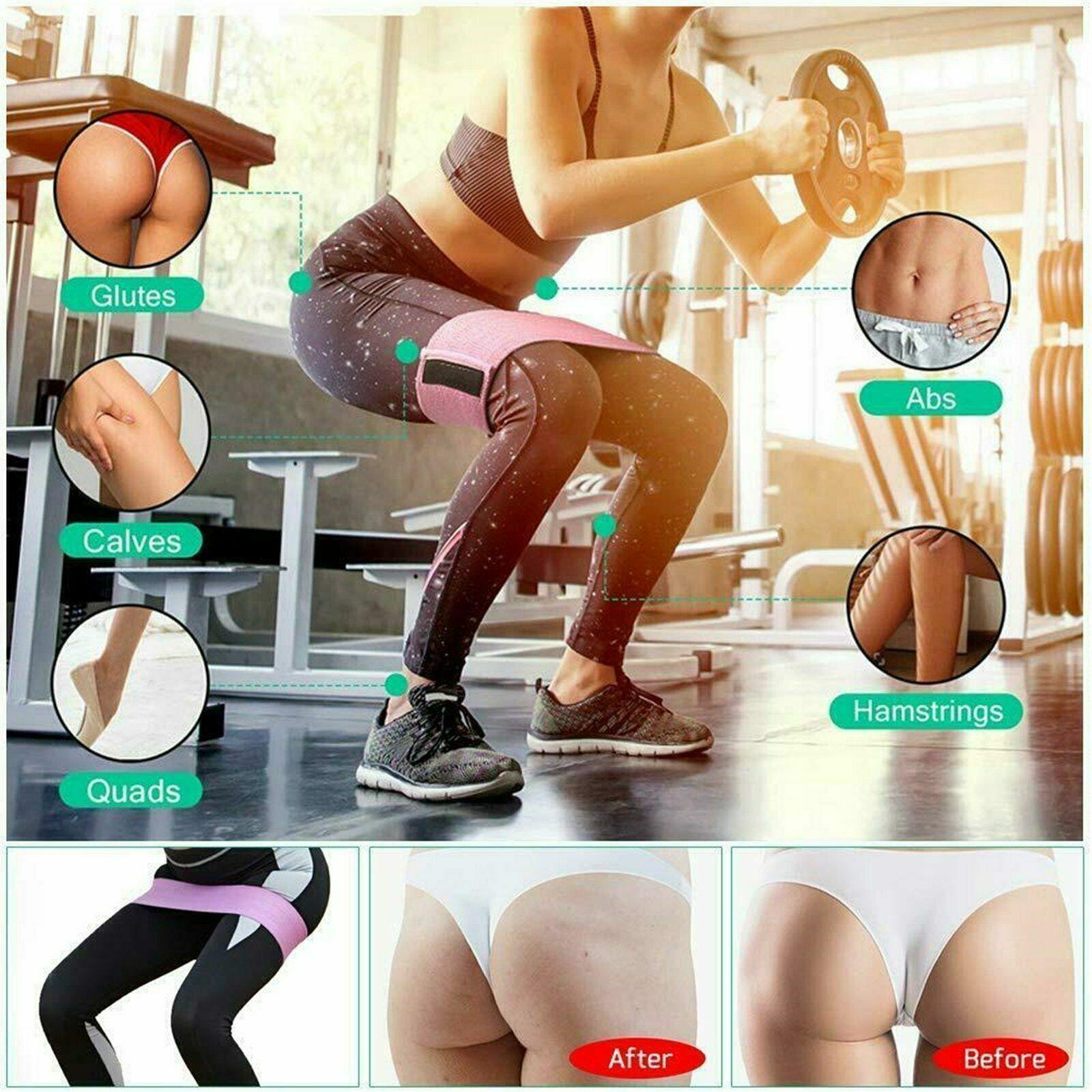 8x64CM Resistance Booty Bands Hip Circle Loop Bands Gym Home Exercise Women - Grey view 3