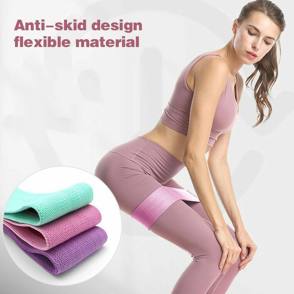 8x64CM Resistance Booty Bands Hip Circle Loop Bands Gym Home Exercise Women - Grey view 5
