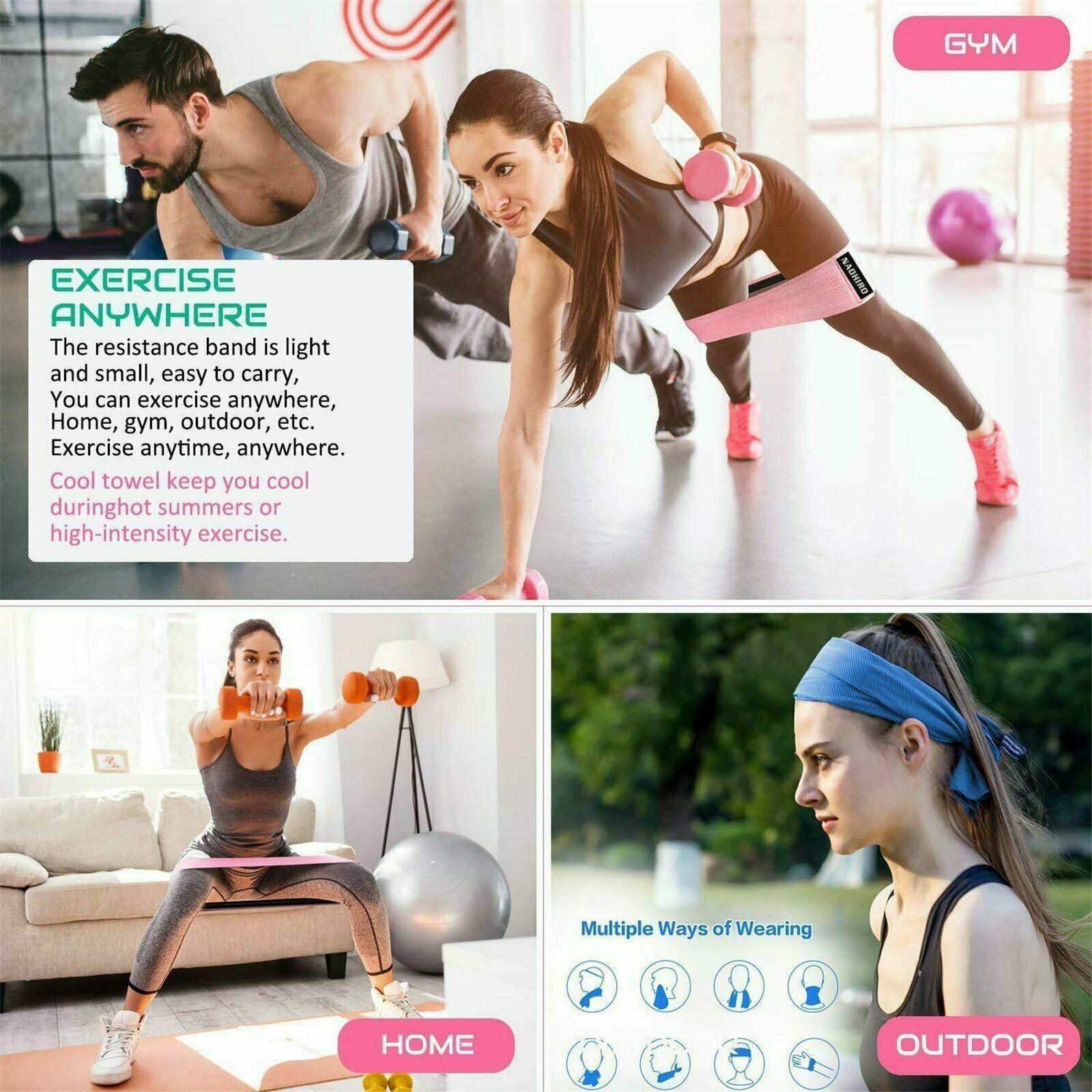 8x64CM Resistance Booty Bands Hip Circle Loop Bands Gym Home Exercise Women view 4