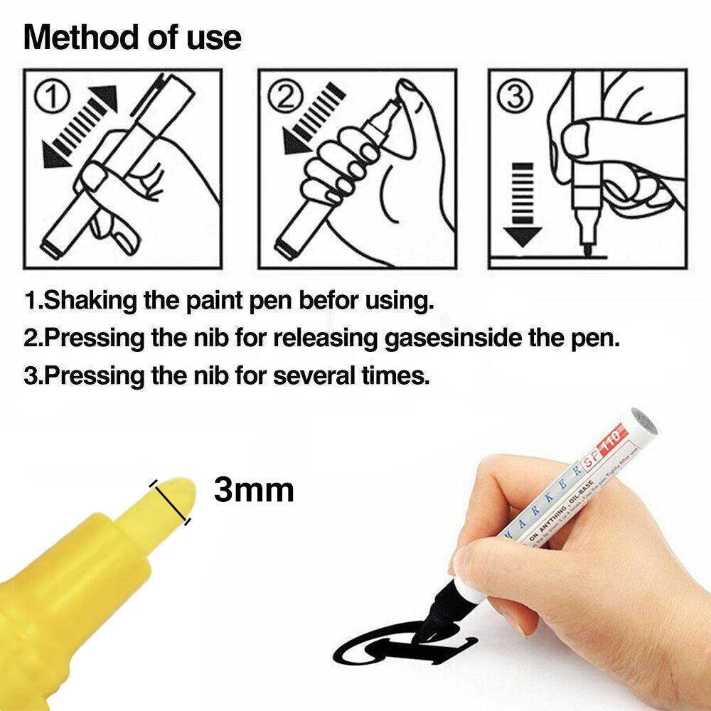 Multicolour Permanent Paint Marker Pens for Tyre Metal Glass Rubber view 3