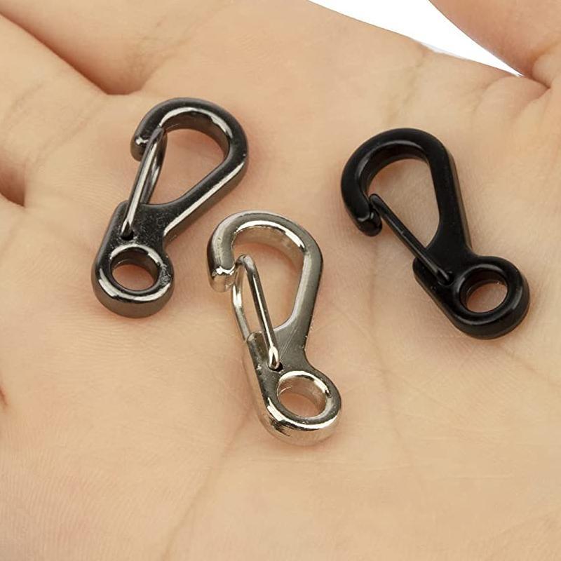 10X Mini Alloy Carabiner Keychain Durable Snap Spring Clip Hook - Gun Grey view 4