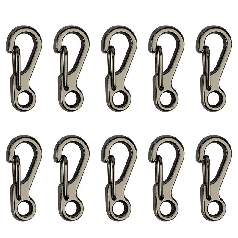 10X Mini Alloy Carabiner Keychain Durable Snap Spring Clip Hook - Gun Grey view 5