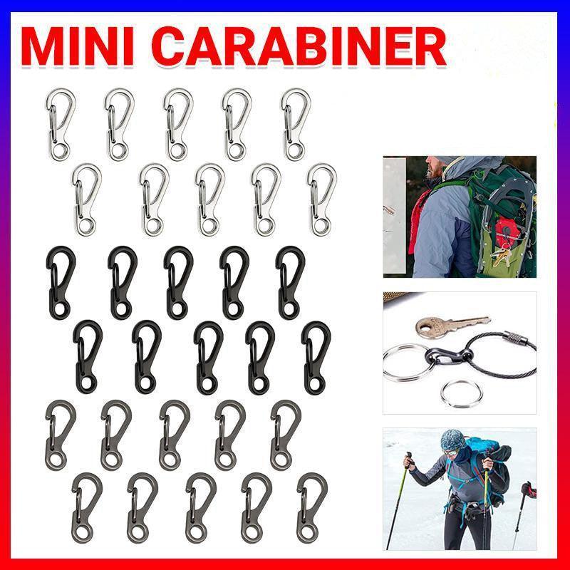 10X Mini Alloy Carabiner Keychain Durable Snap Spring Clip Hook - Black — image 1