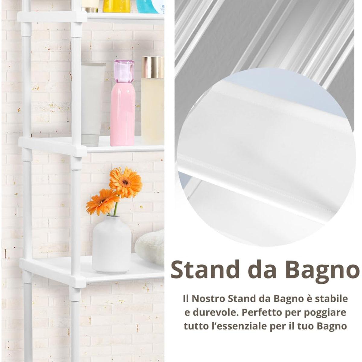 Bathroom Rack Over Toilet Washing Machine Shelf Storage Organizer Stand Unit view 4