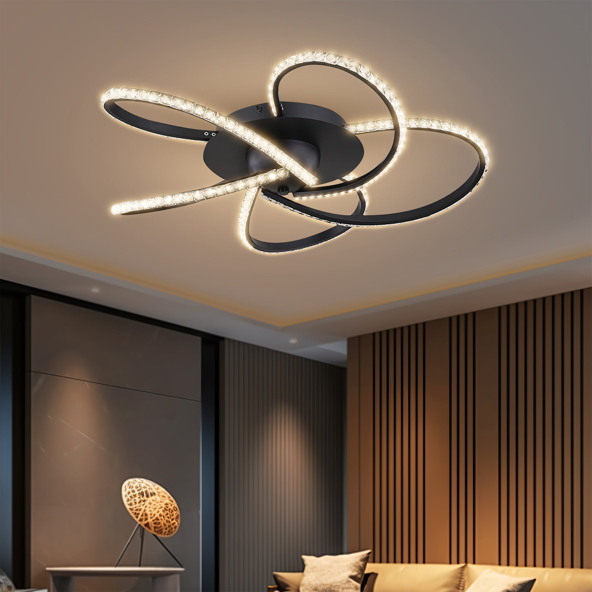 Irie Dimmable 5 Lights LED Ceiling Light - Black view 7
