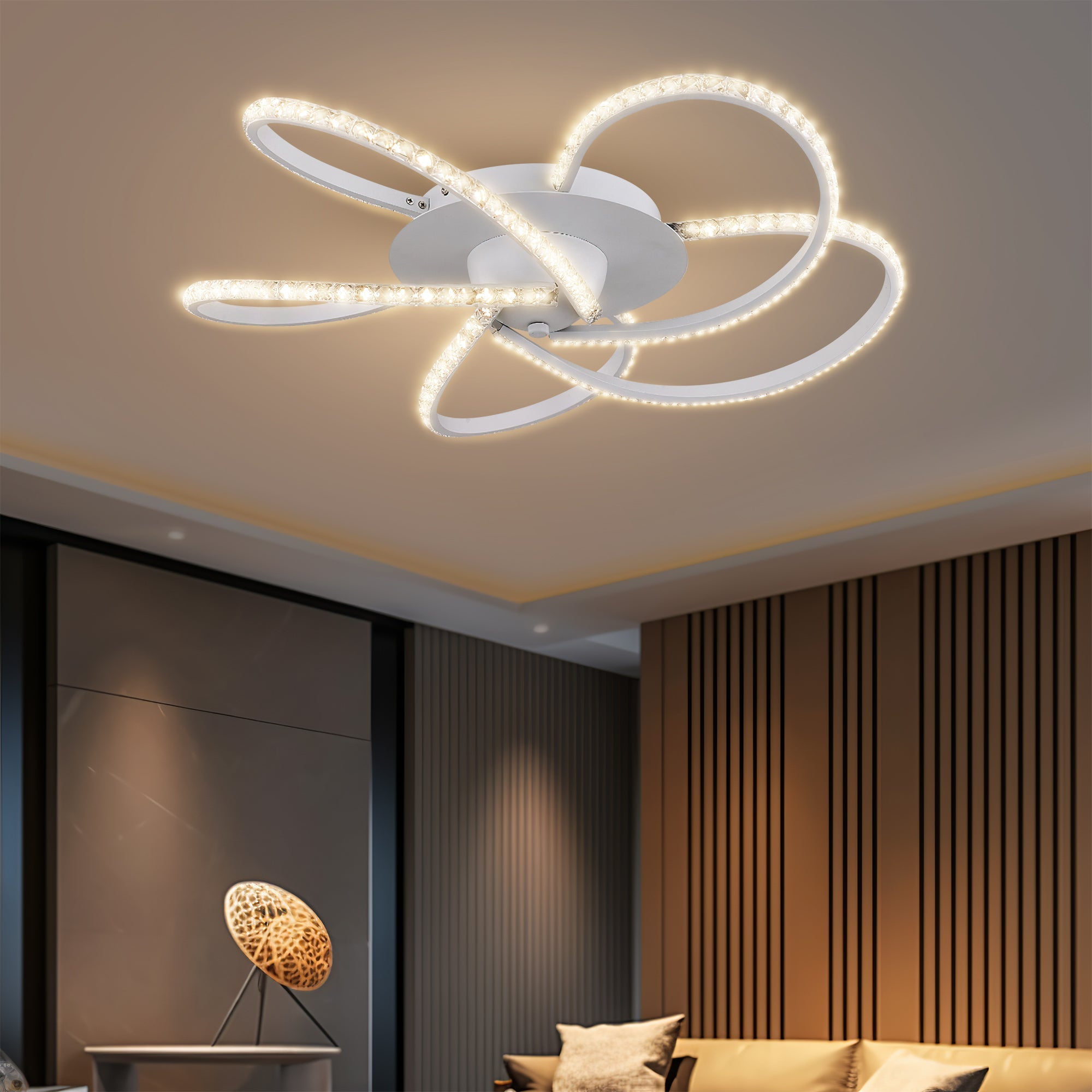 Irie Dimmable 5 Lights LED Ceiling Light - White view 7