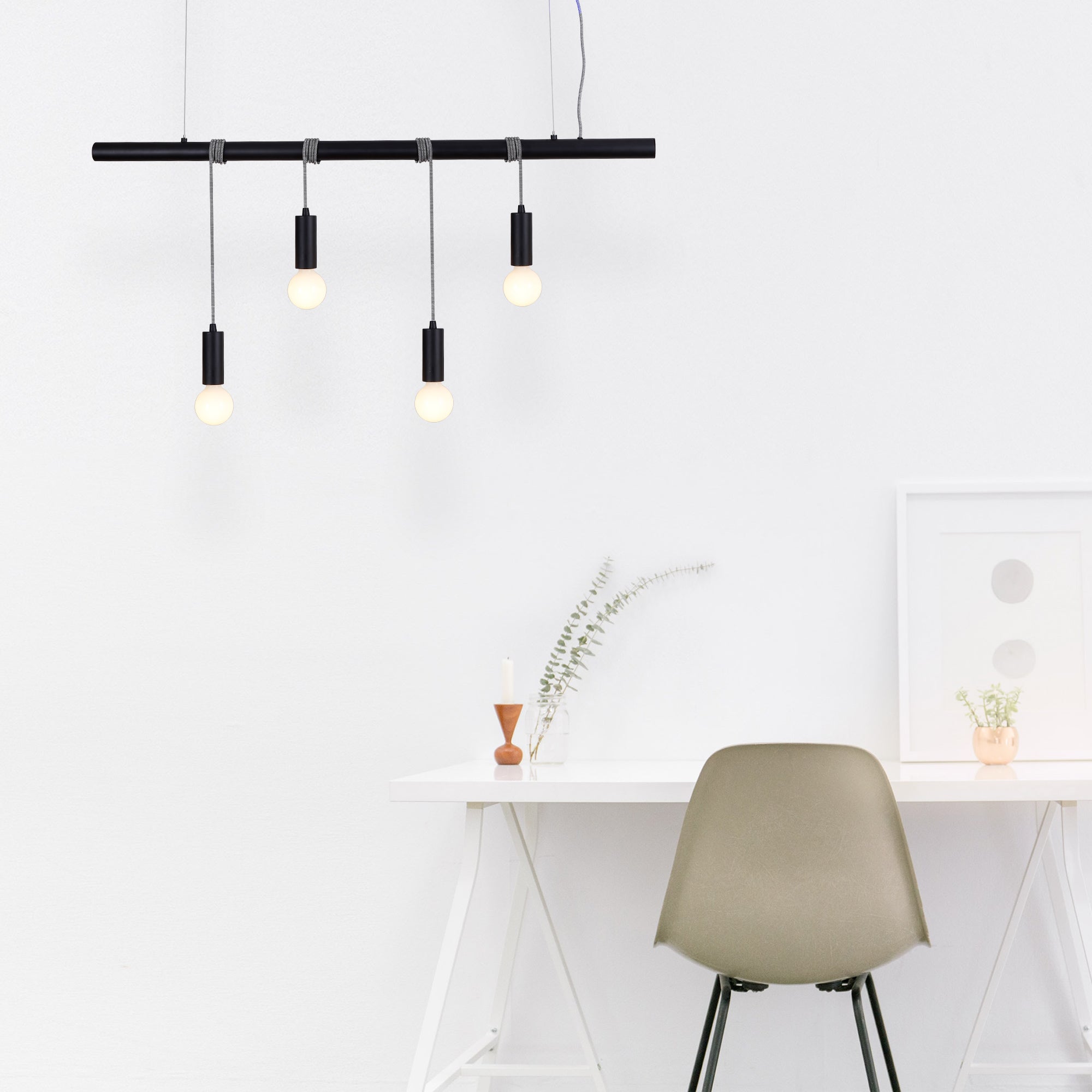 Bikkel 4 Lights Pendant Light - Black view 2