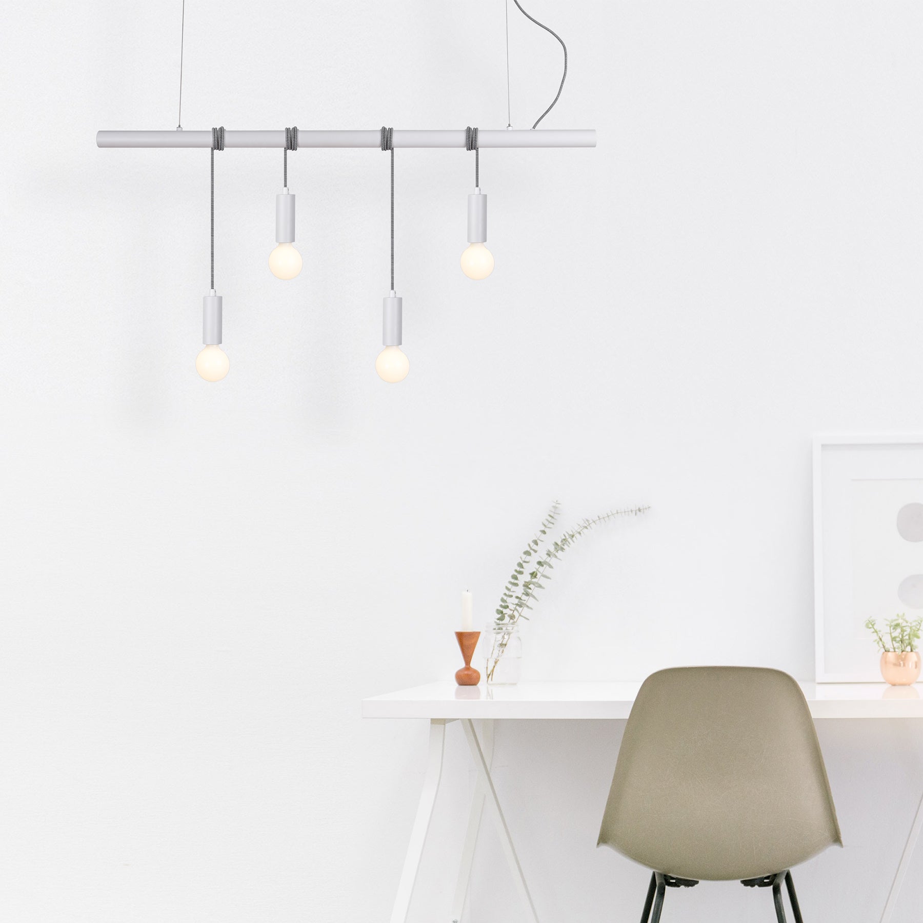 Bikkel 4 Lights Pendant Light - White view 2