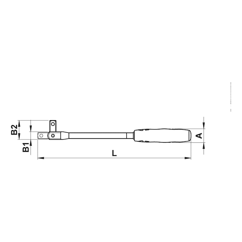 Wurth Breaker Bar 1/2in Drive 365mm Joint Socket Wrench Chrome Plated 180° view 3