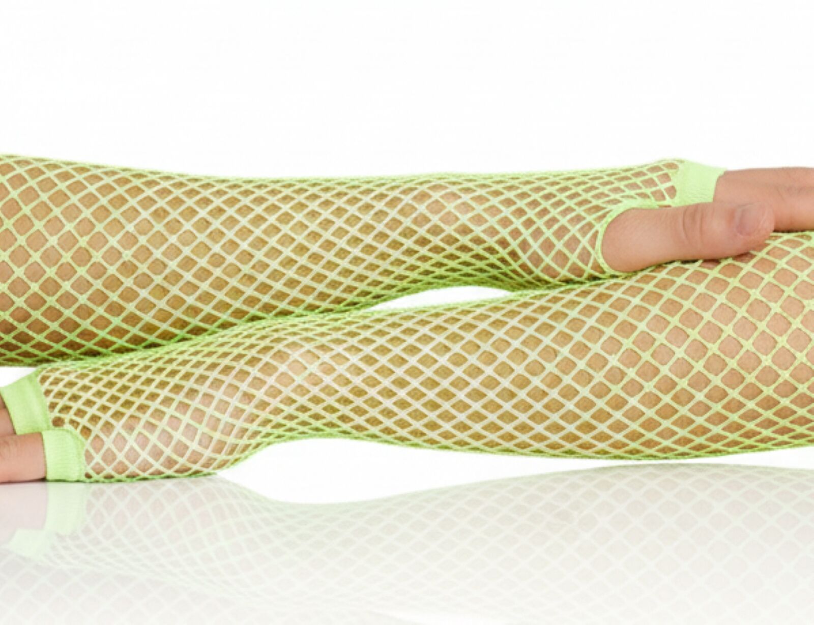 12x Long Elbow Length Fishnet Gloves Fingerless 70s 80s Womens Costume Party view 3
