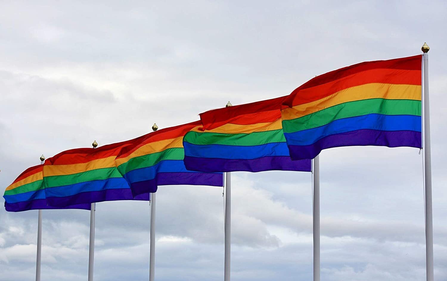 3x DELUXE RAINBOW GAY PRIDE FLAG Banner 150x90cm 3x5ft w Metal Eyelets BULK view 5
